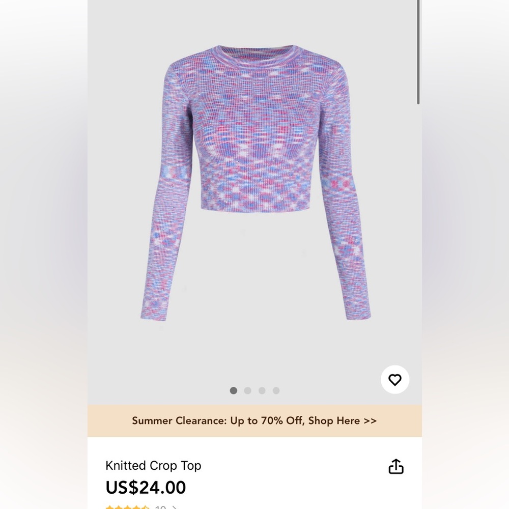 NWT colorful knitted crop top from Cider